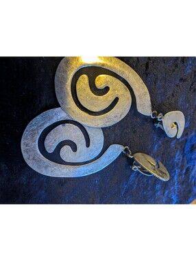Suzanne Kalan Sterling Silver Abstract Clip-On Earrings